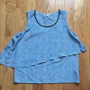 Y2K- Juicy Couture Blue Swirl Layered Blouse